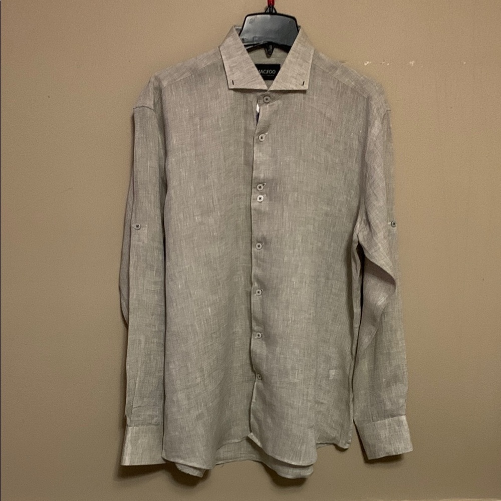 Maceioo Paris Men’s Eistein-V 100% Linen Brown SZ LNautical Old Money Minimal